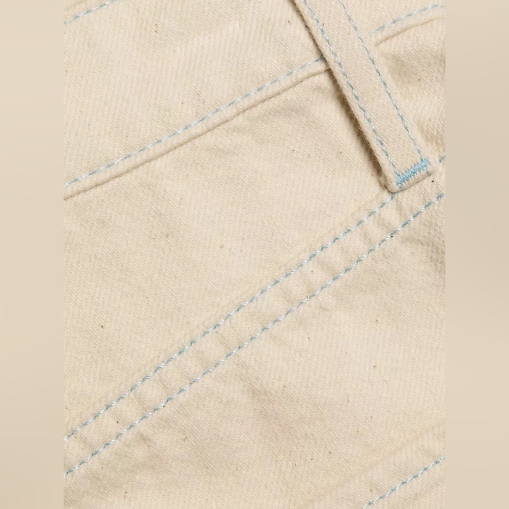 NWT - Triarchy Ms. Hart Denim Mini Skirt in Off White- Size 27 (US 4) - Picture 7 of 7